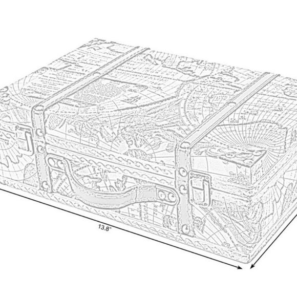 Vintiquwise World Map Print Suitcase/Decor - Picture 3 of 8